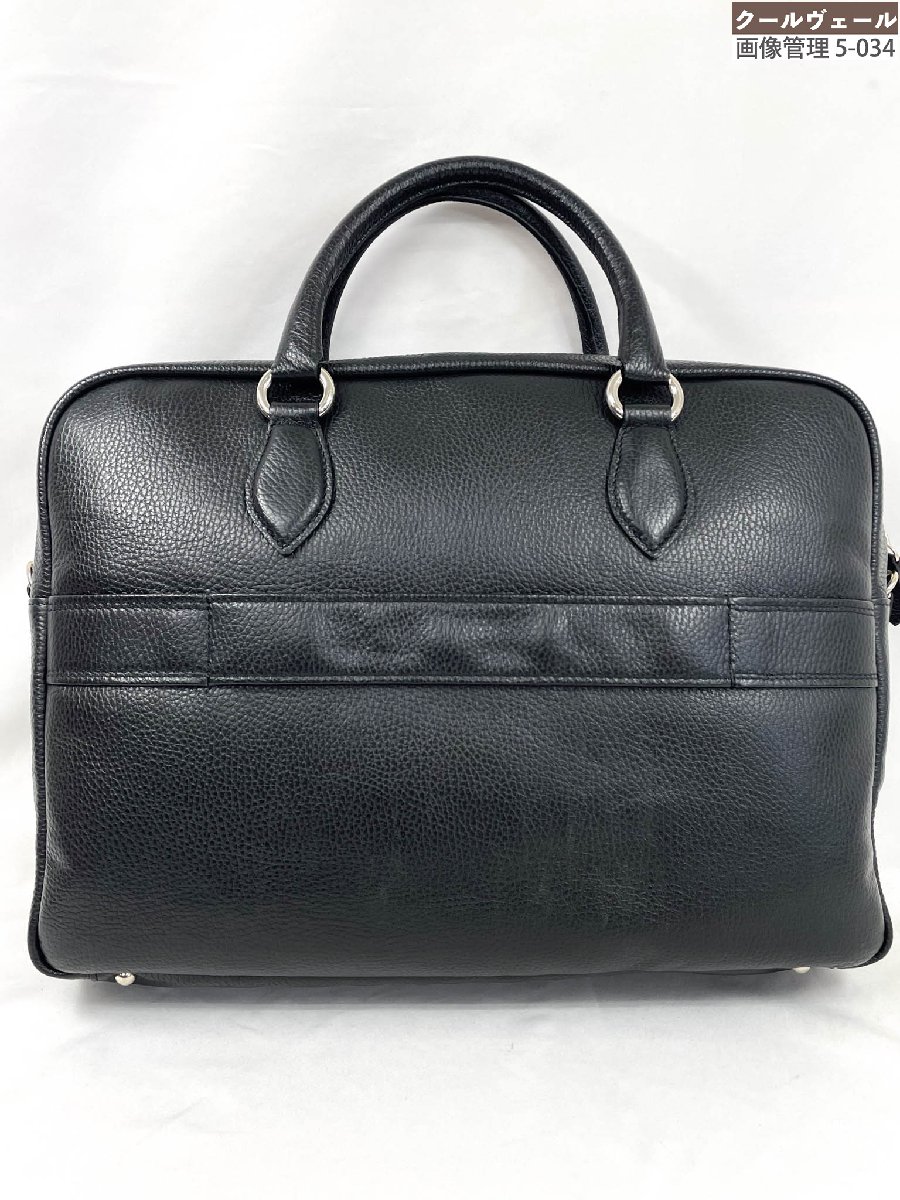 【サムソナイト 黒いこと付け札 デュモンクス Samsonite BLACK LABEL DEUX MONCX】シボレザーブリーフケース(メンズ)黒いこと★11MGB0054【中古】