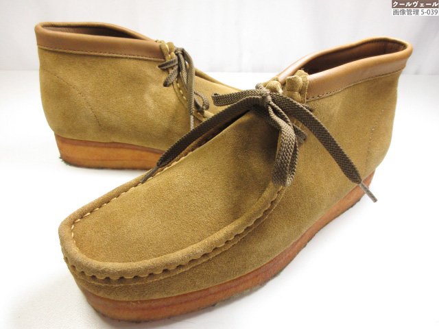 超美品 【クラークス CLARKS】 500691 ワラビー ブーツ スエードクロスなめし革 クレープソール (メンズ) sizeUK6.5 カーキ赤銅色 ★37MZB0293★【中古】
