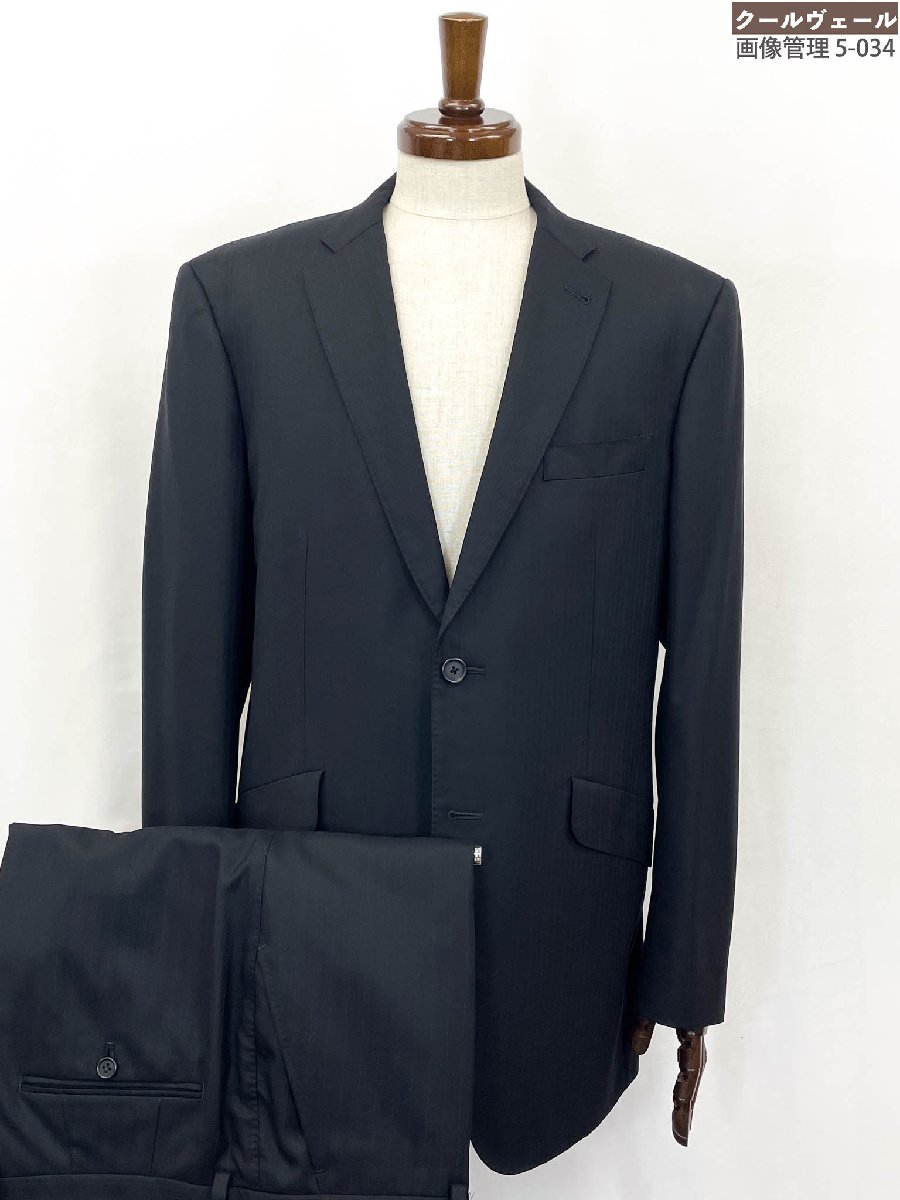 【極点スミス 英国の首都 Paul Smith London】PL-HK-66024/MK.293010 2名取り草 縞模様柄 背広 (メンズ)sizeXL2 黒いこと★35MSB0323★【中古】