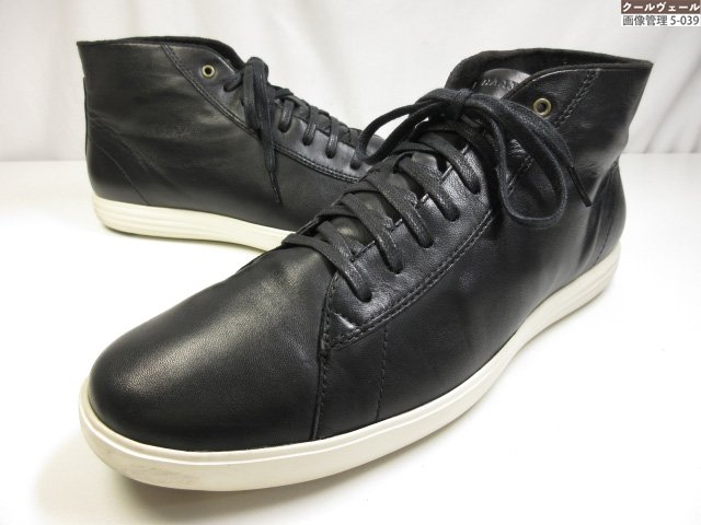 美品 【電話を掛けるハーン Cole Haan】 C26962 なめし革スニーカー 真っただ中撥ねのける (メンズ) size10M 黒いこと ★37MZB0280★【中古】