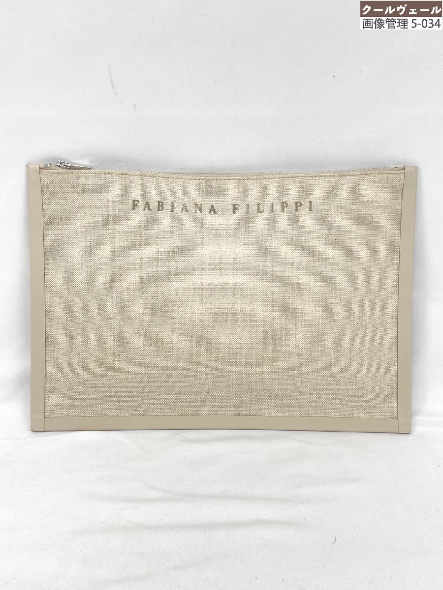 超美品 【ファビアナフィリッピ FABIANA FILIPPI】 ロゴタイプ 帆布 車寄せ クラッチペダル (レディース) 点火装置ベージュ ★11LGB0048★【中古】