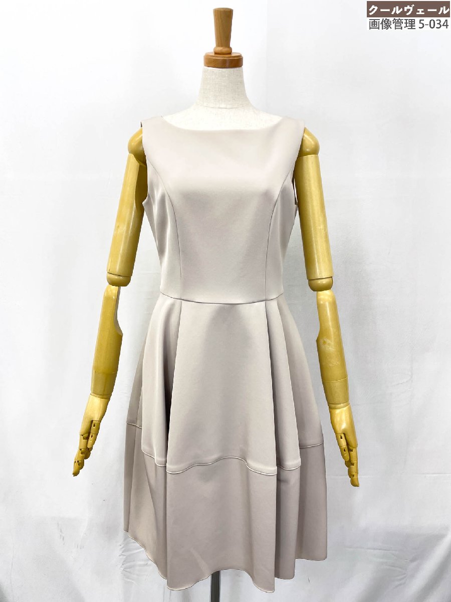 極美品【フォクシーニューヨーク FOXEY NEWYORK】36344-NS0F1415L-2 ノースリーブワンピース (レディース) 38 クリームベージュ★32LOB0024【中古】|クール・ヴェール 店