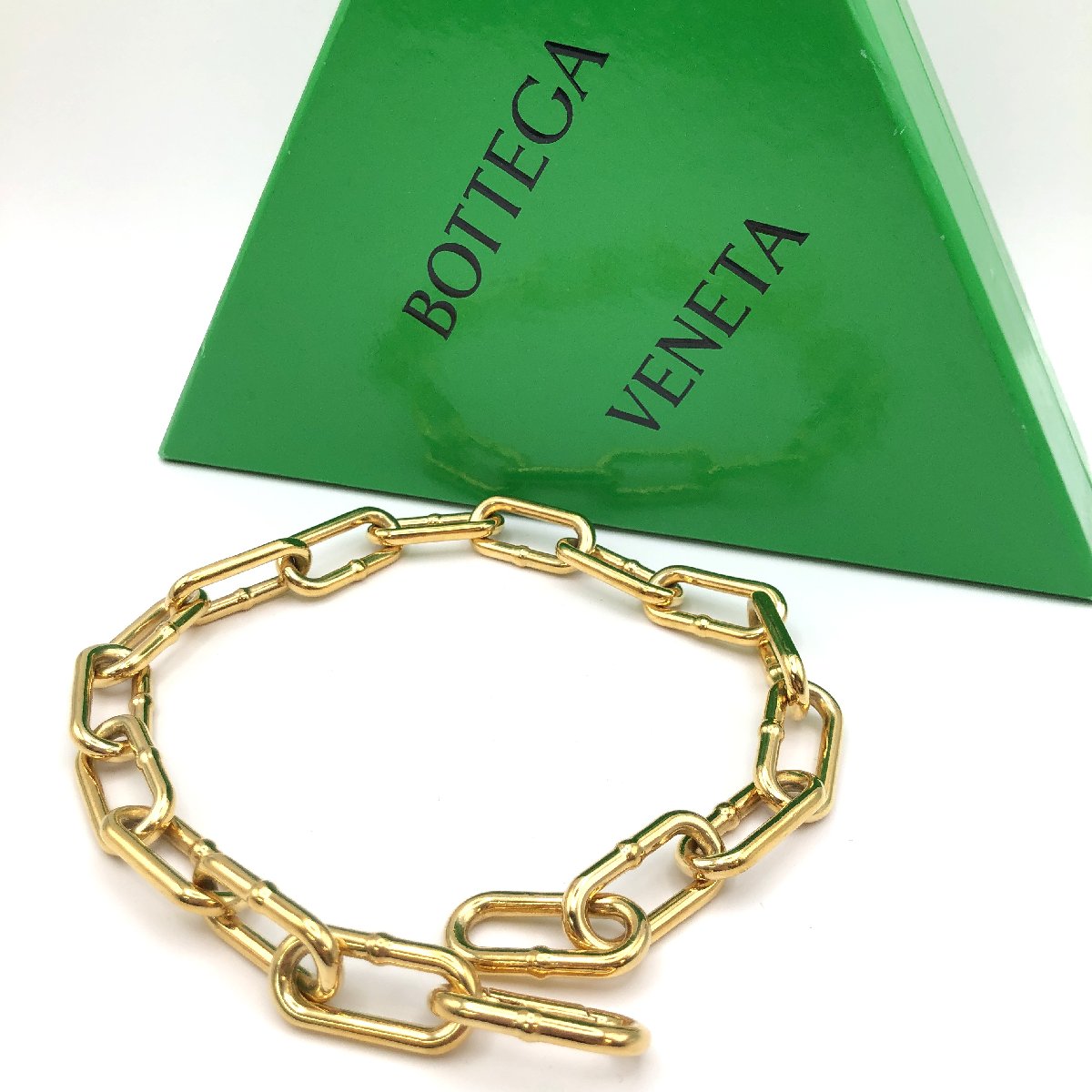 美品 【ボッテガヴェネタ BOTTEGA VENETA】 Ag925 重量約150g チェーンネックレス (メンズ) ゴールド BOX付き♪ ★3MEB0040★【中古】｜クール・ヴェール 店