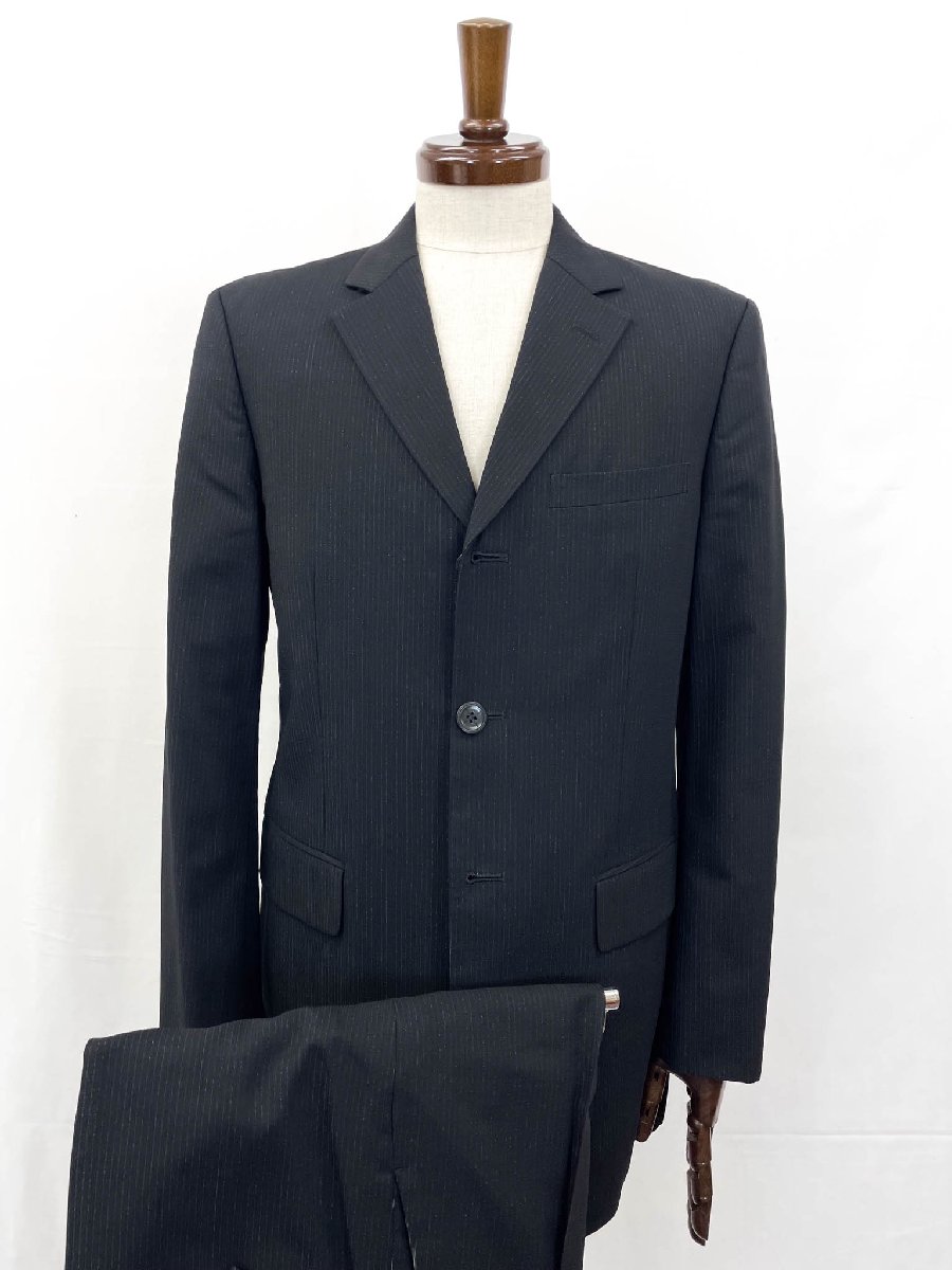 アーカイヴ【ゴルチエオムオブジェ GAULTIER HOMME objet】シングル3ボタン スーツ (メンズ) size46M ブラック ストライプ柄 ◎35MSB0864◎【中古】|クール・ヴェール 店