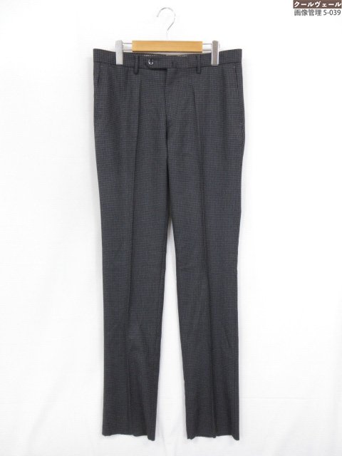 未使用【バーニーズニューヨーク BARNEYS NEW YORK】ウールスラックス チェック柄 (メンズ) size50 チャコールグレー ◎33MPB0400◎【中古】｜クール・ヴェール 店 15,000円