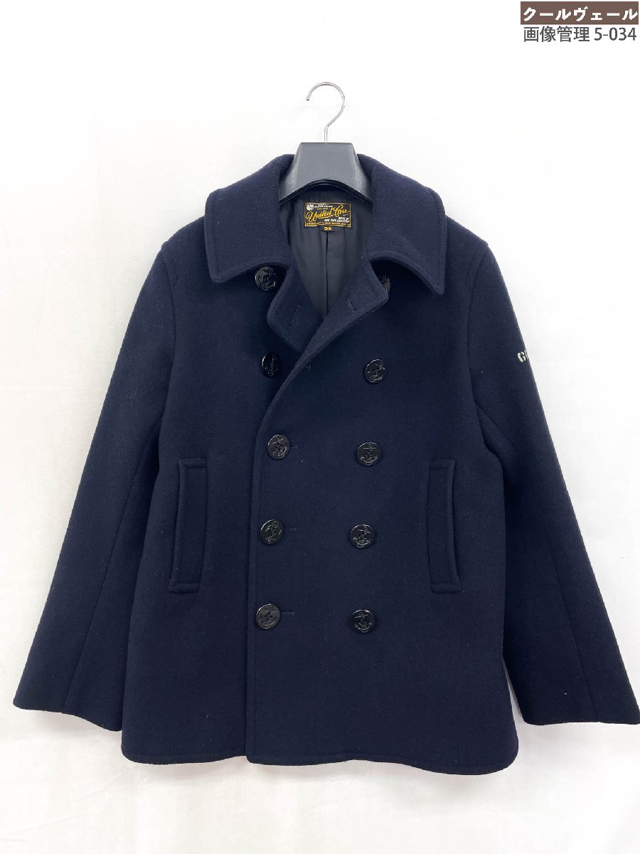 【ユナイテッドカー UNITED CARR】UC12101 Pコート 東洋エンタープライズ 肉厚メルトン生地 (メンズ) size38 ネイビー ◎32MWB0187◎【中古】｜クール・ヴェール 店