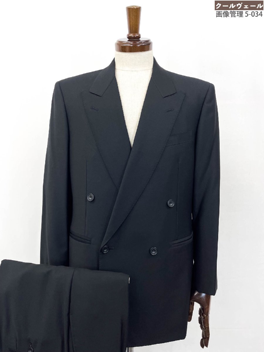 超美品【バーバリーズ BURBERRYS】ダブル4ボタン 黒無地スーツ ウール100%生地 冠婚葬祭 アーカイヴ (メンズ) B4 ブラック ◎40MSB1082◎【中古】|クール・ヴェール 店