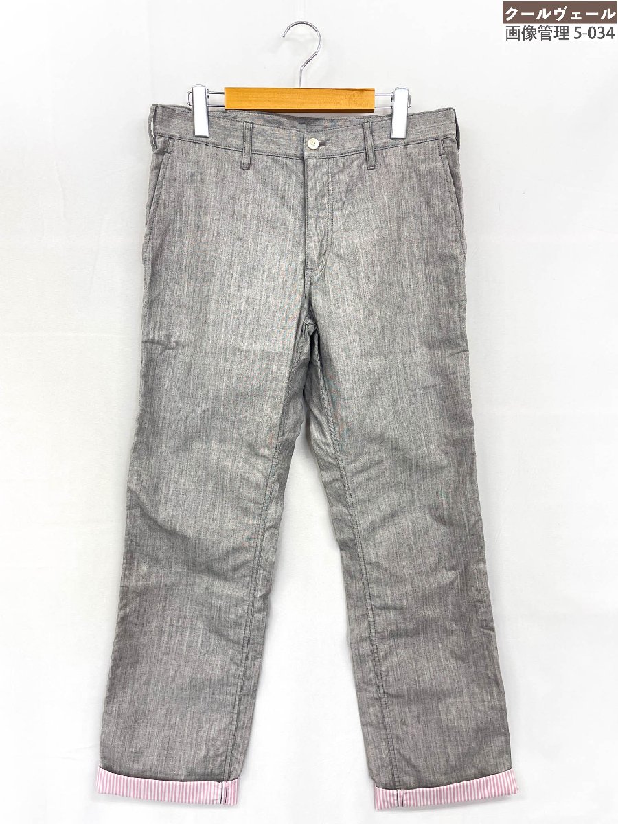 超美品【コムデギャルソンオム】HC-P056 ロールアップ パンツ ノータック AD2008 (メンズ) sizeM グレー×ピンク 織柄◎33MPB0469◎【中古】|クール・ヴェール 店