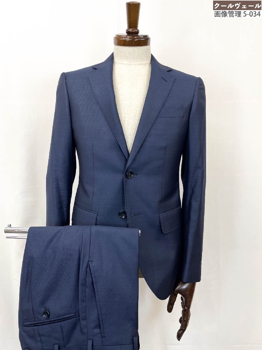 美品【GINZA Global Style 銀座世界的表現スタイル】TMB26-0029 絹地混 2名取り草 背広(メンズ)42～44好いかげんに 米国海軍系 織柄★35MSB0128★【中古】