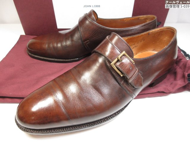 【ジョンロブ JOHN LOBB】 MATTA マッタ プレーントゥ モンクストラップシューズ 滅多に無いボノーラ製 ボノロブ (メンズ) 6.5E 茶 ★37MZB0203★【中古】