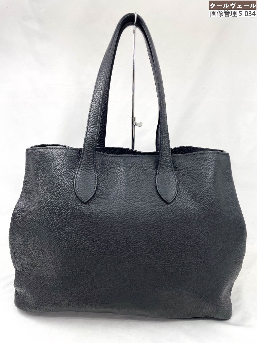 美品 【il micio イル ミーチョ】 シュリンクレザー トートバッグ (メンズ) 黒いこと★11HTB0015★【中古】