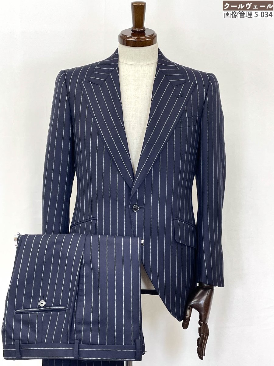 超美品 【テイラー＆切り手 TAILOR\u0026CUTTER】 1名取り草 縞模様柄 ホー地びた＆シェリー酒出どころ  (メンズ)46好いかげんに 米国海軍 ★35MSB0195★【中古】