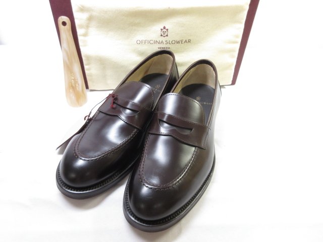 定価72.600円 未使用【OFFICINA SLOWEAR スローウエア】 130205 SW456 620 コインローファー スリッポン 靴 (メンズ) 41 濃茶 ◇30SLZ171◇【中古】|クール・ヴェール 店