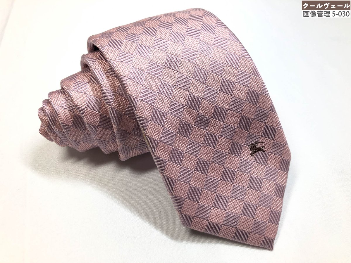 【未使用品級】バーバリーブラックレーベル　ネクタイ ピンク　メガチェック　シルク 未使用品級】バーバリーブラックレーベル ネクタイ ピンク メガ