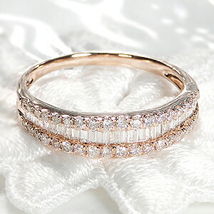 楽天市場】ダイヤモンド リング テーパーカット 0.5ct K18 YG,PG