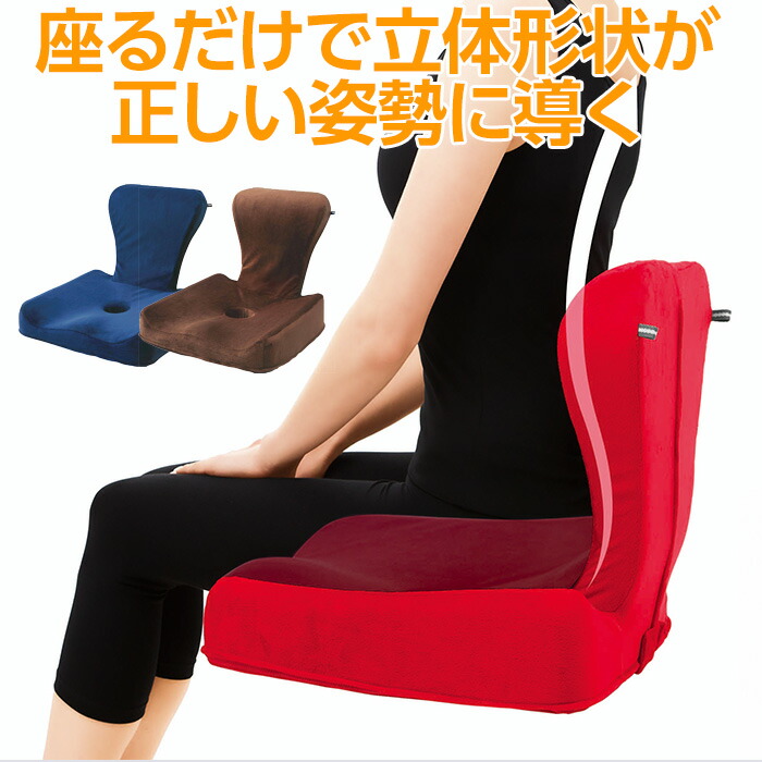 背もたれ付　クッション　座椅子クッション　クッション　3D姿勢シャキット　美姿勢　座るだけで正しい姿勢に　クッション　[コジット]　背筋　姿勢を意識　腰痛対策　骨盤　底は通気性の良いメッシュ生地　立体ウレタン形状　プレゼント【送料無料】　猫背対策　父の日ギフト