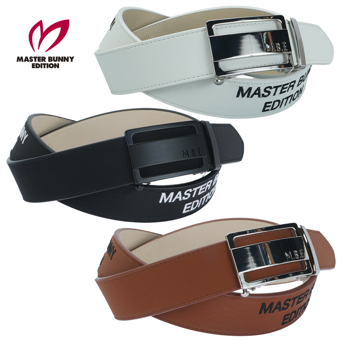【月間MVP勝ちえる】マスターバニーエディション ロゴタイプ横すべり バックル 胴締め ゴルフ  BELT ユニ一発やる メンズ レディース MASTER BUNNY EDITION 2026春夏【貨物輸送無料】