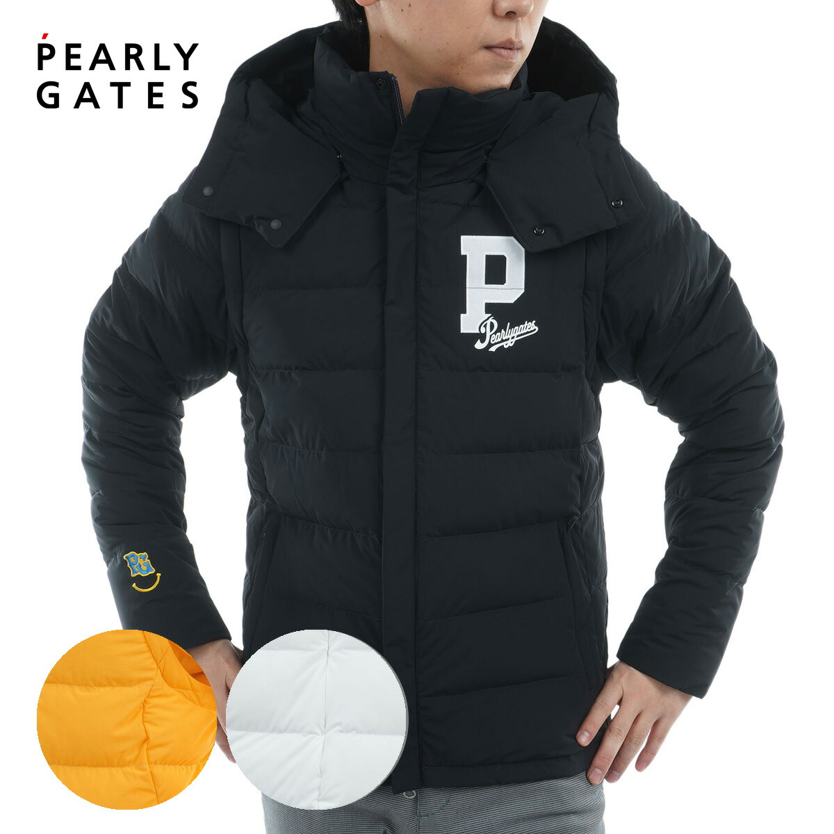 楽天市場】パーリーゲイツ リバーシブルダウンベスト カーキ 裏面