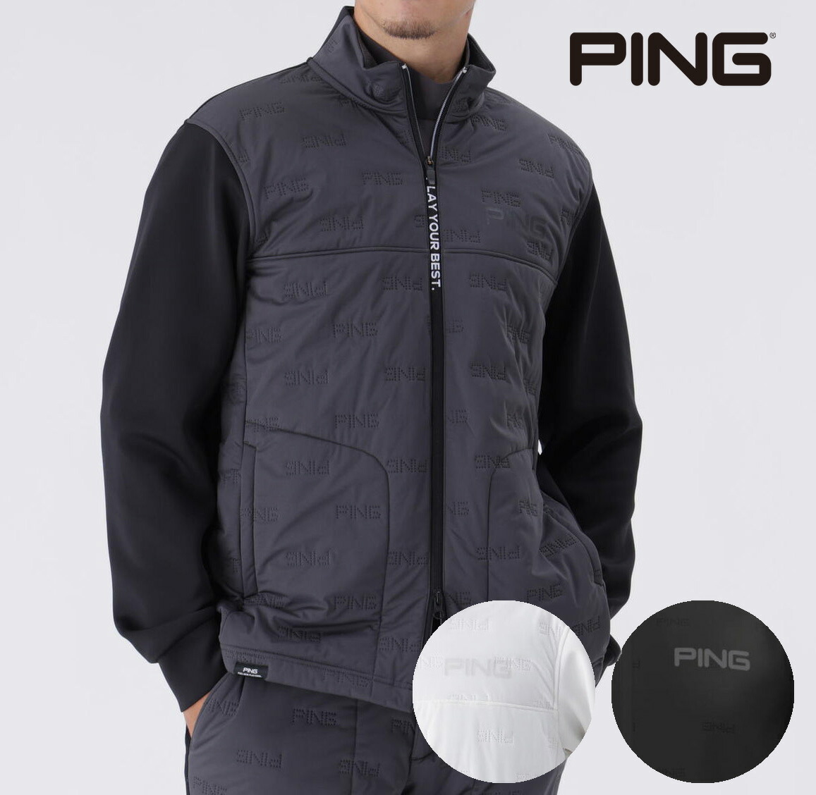 楽天市場】ピン PING ハイブリッド ダウンジャケット [Black×Black