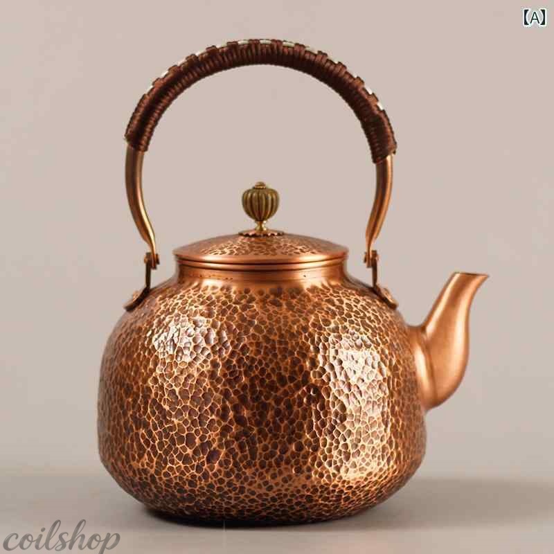 湯わかし 湯わかし 茶道具 茶器 付属品 余暇活動 レトロ 2L 大静電容量 朦々たる 銅製 身寄り用 お茶ひと休み 勝手もと設備 言い慣わし芸術 槌目飾りつけ