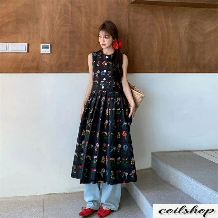 【限定500円OFF】ワンピース ノースリーブ レディース ロング ワンピース ロング丈 aライン Aライン タンクワンピース ワンピース ワンピ