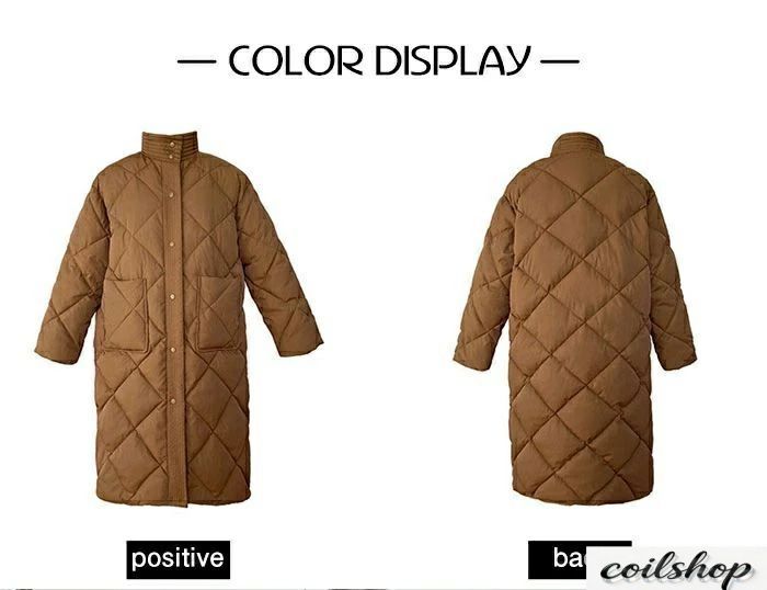 【高品質】S M Lキルティングロングコート ロングダウンコート 中綿厚地の外套 レディース 落ちこむ厚地の外套 落ちこむ前掛け アウター 軽さ 防寒 スタンドカラーコートシンプル 無地 中綿 羽織り 酉の方角三尺帯