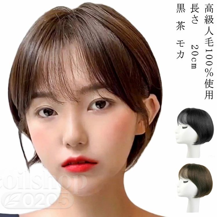 モカ 女性用 ショート ウィッグ パーマ 自然色 茶 20cm ミセス ウィッグ 人毛100％ 自然 パーマ レディース 黒 ふんわり 全かつら 医療用ウィッグにも フルウィッグ ウィッグ ブラック ブラウン