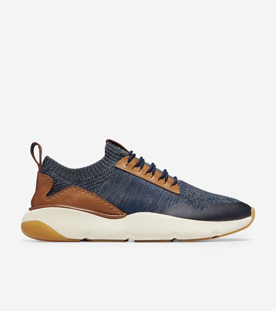 楽天市場 コールハーン Colehaan メンズ シューズ スニーカー ゼログランド オールデイ トレーナー Mens C マリンブルー ニット Ch ブリティッシュ タン コールハーン 楽天市場店