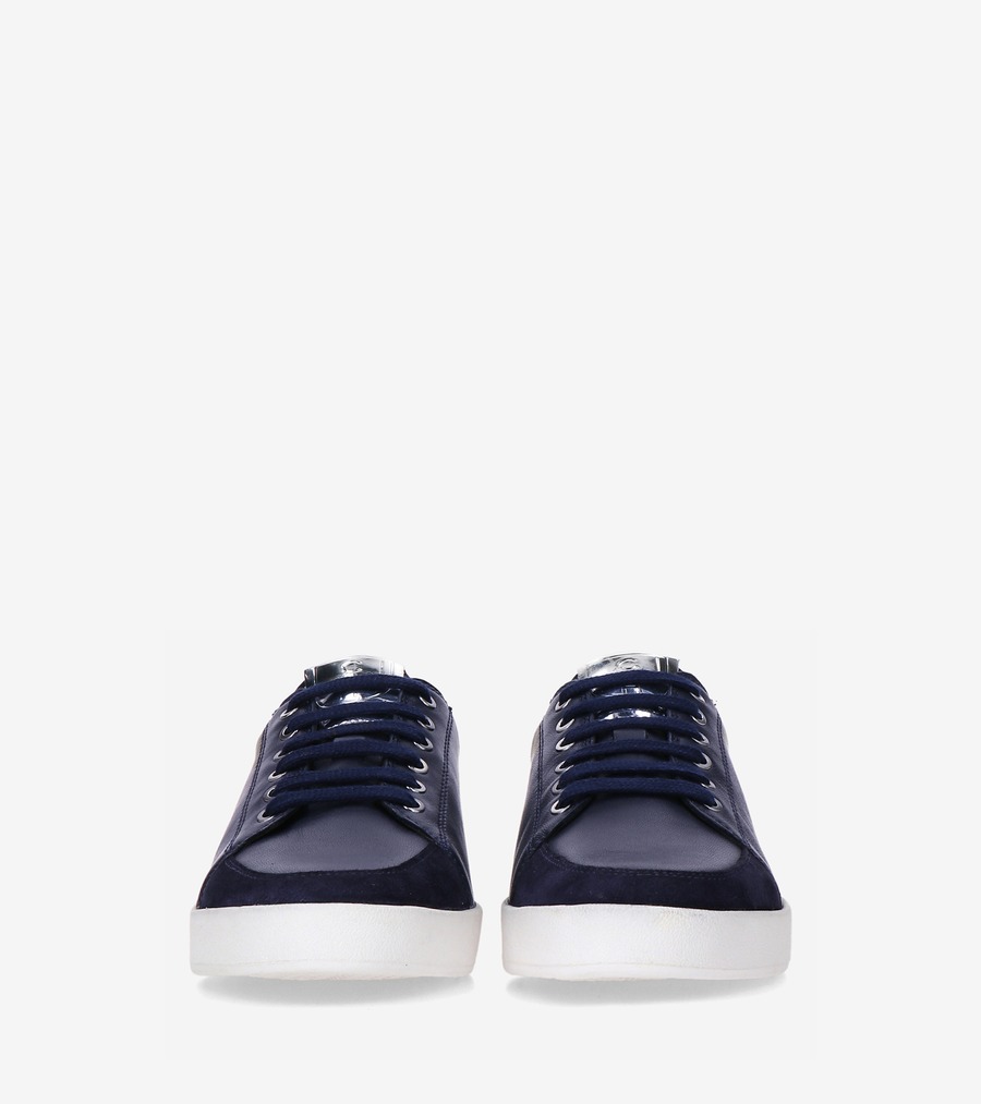 楽天市場 コールハーン Colehaan アウトレット ウィメンズ アウトレット シューズ スニーカー グランド クロスコート レース トゥ スニーカー Womens W195 マリンブルー アルジェント コールハーン 楽天市場店