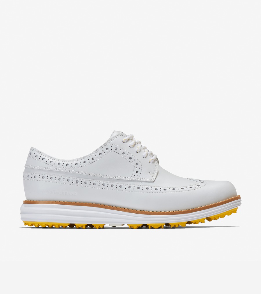 コールハーン Colehaan オリジナルグランド ウィング オックスフォード ゴルフ womens W23091 ウォータープルーフ ホワイト  【着後レビューで