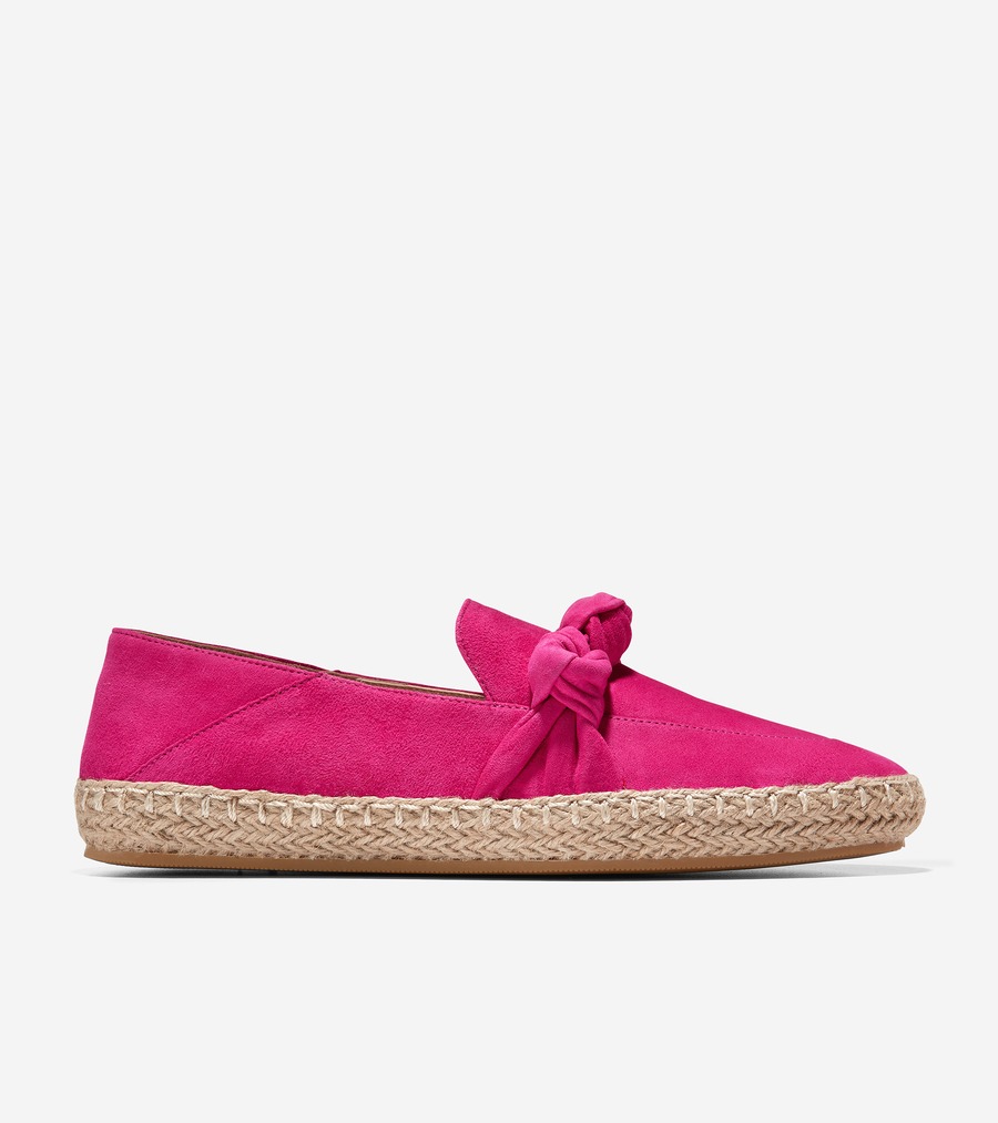 電話を掛けるハーン Colehaan 逃げ道 レディース ウィメンズ シューズ 置き目毛皮 \u0026 モカシン クラウドフィール ノッテッド エスパドリーユ womens W28162 サクラ色 ピーコック スエードクロス