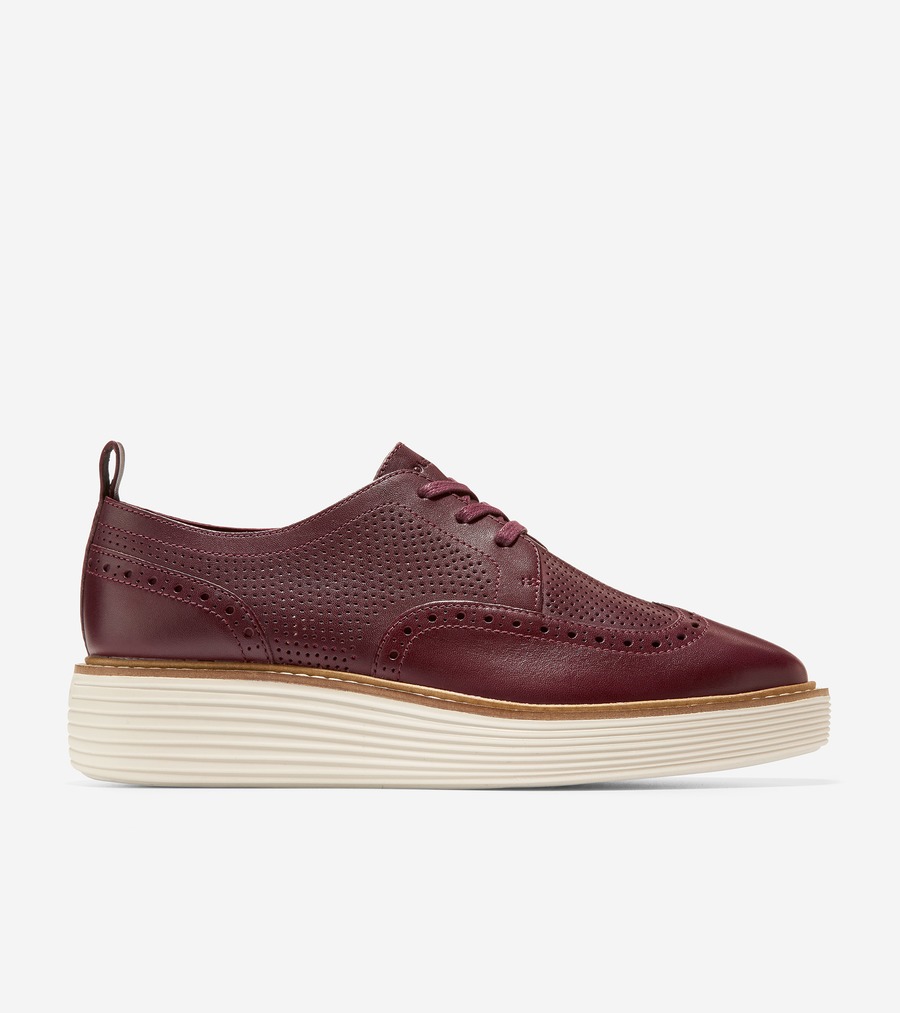 コールハーン Colehaan アウトレット レディース ウィメンズ シューズ オックスフォード オリジナルグランド プラットフォーム ウィングチップ オックスフォード womens W28605 CH ブラッドストーン/ アイボリー