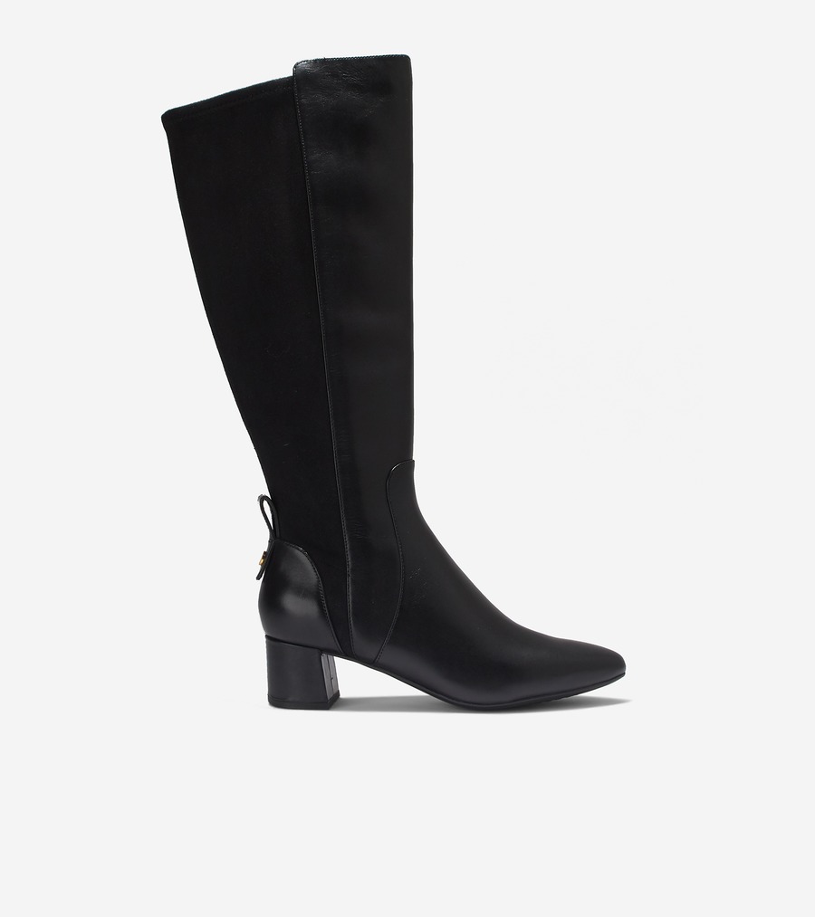 電話を掛けるハーン Colehaan 逃げ口 レディース ウィメンズ ザ ゴートゥー 立ちはだかる 踵 トール ブーツ 45粍 womens W29340 黒いこと なめし革