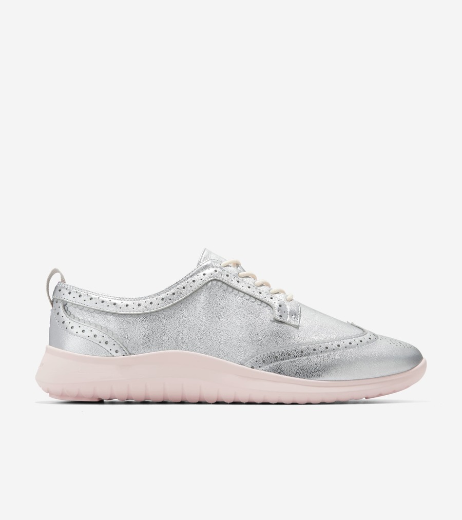 コールハーン Colehaan アウトレット レディース ウィメンズ コレクション ゼログランド ゼログランド メリット ウィングチップ オックスフォード womens W29836 シルバー タルカ/ プリムローズ