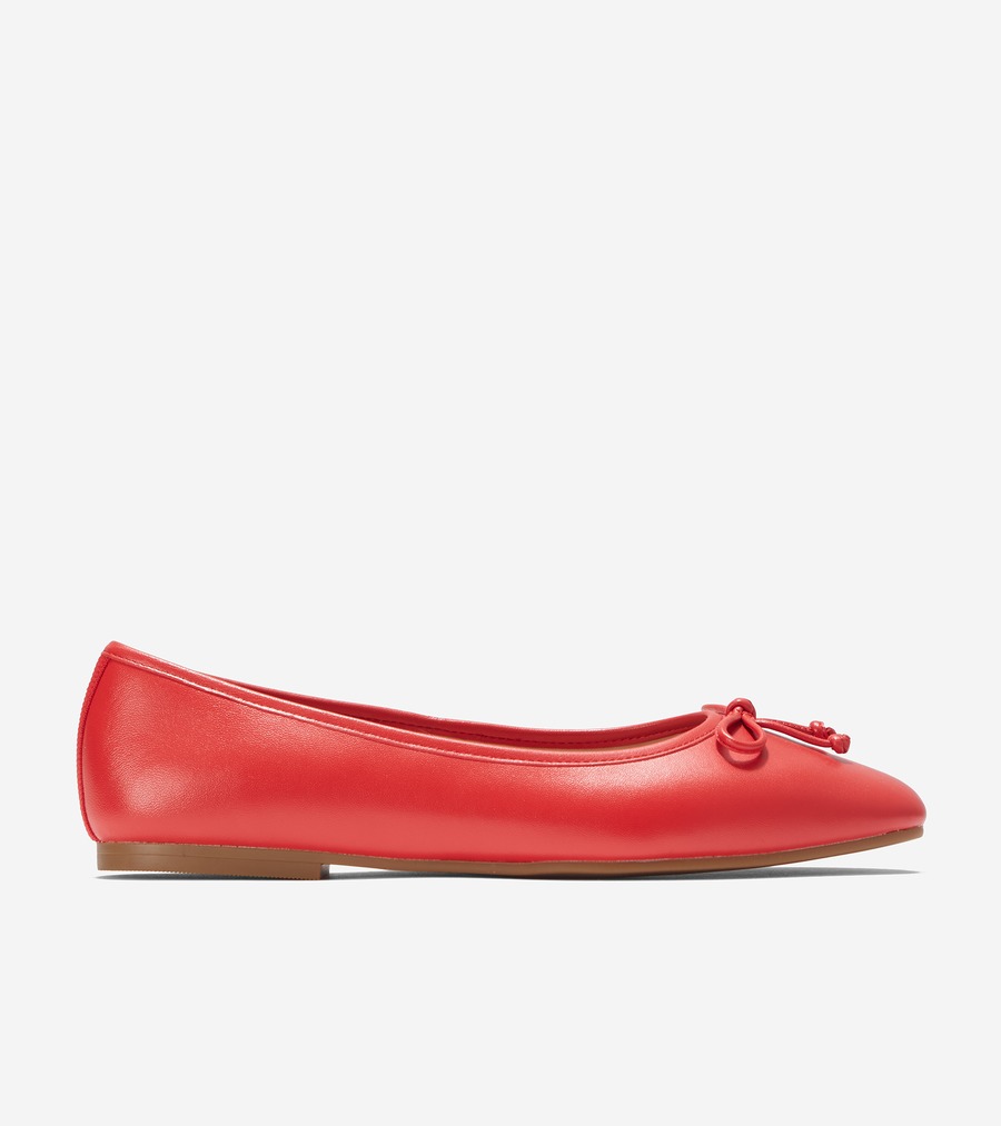 電話を掛けるハーン Colehaan 降車口 レディース ウィメンズ シューズ バレー \u0026 坦々たる ヤラ ホンブルグ帽 バレー womens W30435 トゥルーレッド なめし革