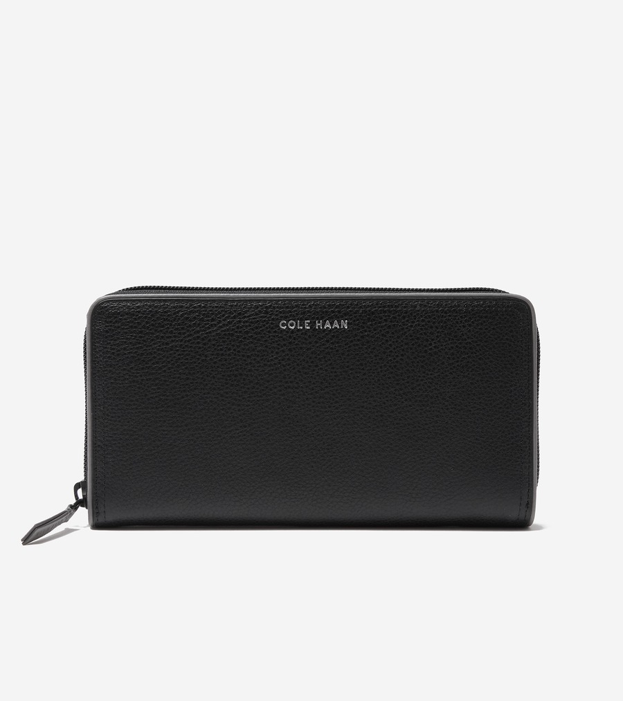 コールハーン Colehaan メンズ バッグ & アクセサリー 財布 レザー エッジ コンチネンタル mens F12549 ブラック/グレーパイピング 22,000円