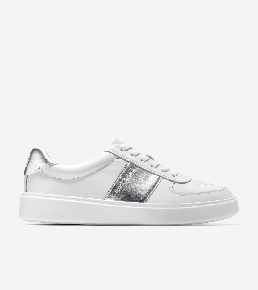 コールハーン Colehaan アウトレット ウィメンズ アウトレット シューズ スニーカー グランド クロスコート デラ スニーカー womens. W32229 ホワイト / シルバー タルカ