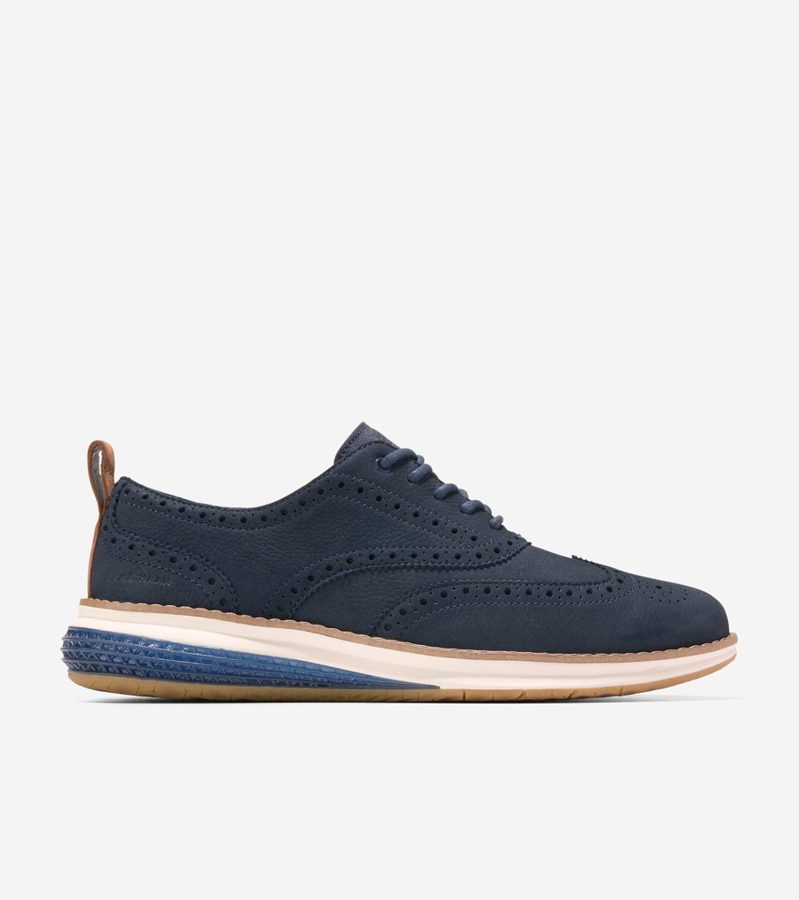 電話を掛けるハーン Colehaan 逃げ道 メンズ シューズ オックスフォード 目あたらしい地べた エナジーウィーヴ ウィングチップオックスフォード mens C40680 ネイビーブレザー ヌバック/象牙色