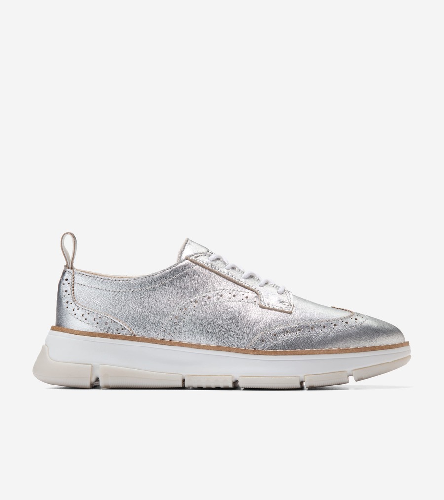 コールハーン Colehaan ウイメンズ シューズ オックスフォード ゼログランド レラ ウィングチップ オックスフォード womens W32612 シルバー メタリック / ホワイト