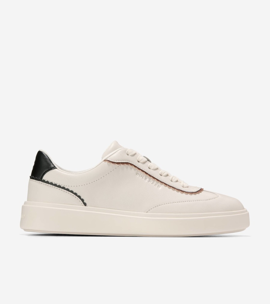 コールハーン Colehaan アウトレット ウィメンズ アウトレット シューズ スニーカー グランド クロスコート アロウ スニーカー womens. W33613 アイボリー レザー / ブラック レザー