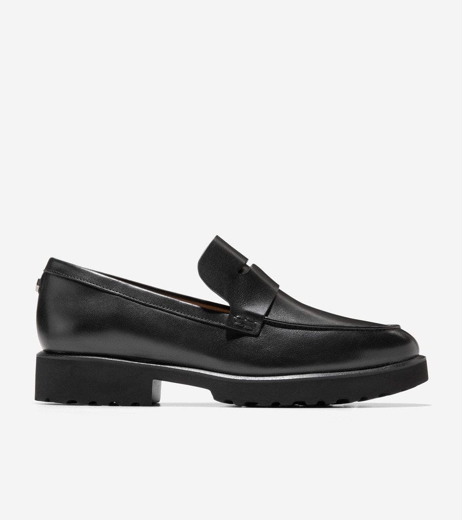 電話を掛けるハーン Colehaan 逃げ口 ウィメンズ 逃げ口 シューズ 置き目毛革 \u0026 １番ウッド グウェンドリン ペニー 置き目毛革 womens. W33064 黒いこと なめし革
