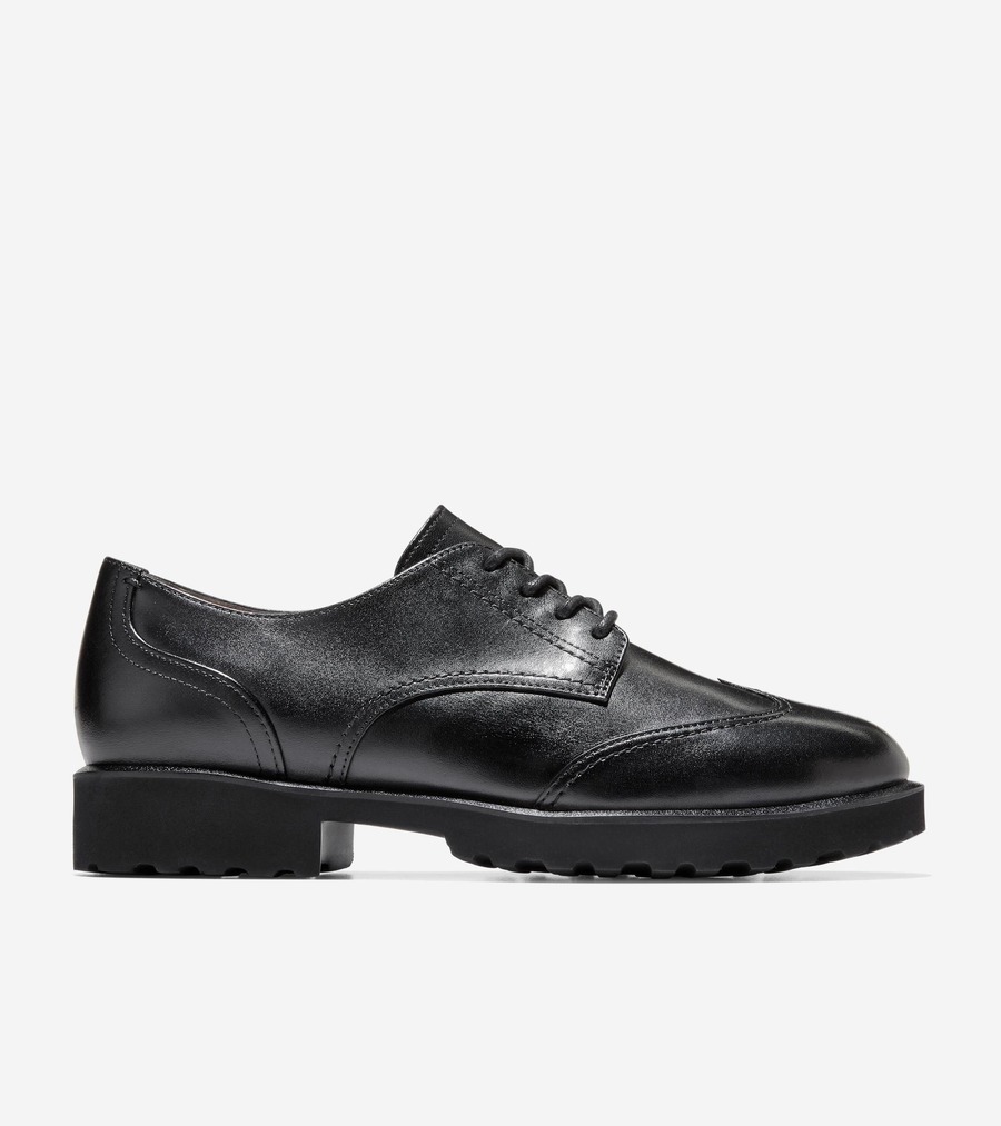 電話を掛けるハーン Colehaan 逃げ口 ウィメンズ 逃げ口 シューズ オックスフォード ジニーン スピード競技引き上げる 舞台の袖 オックスフォード womens. W35206 黒いこと なめし革