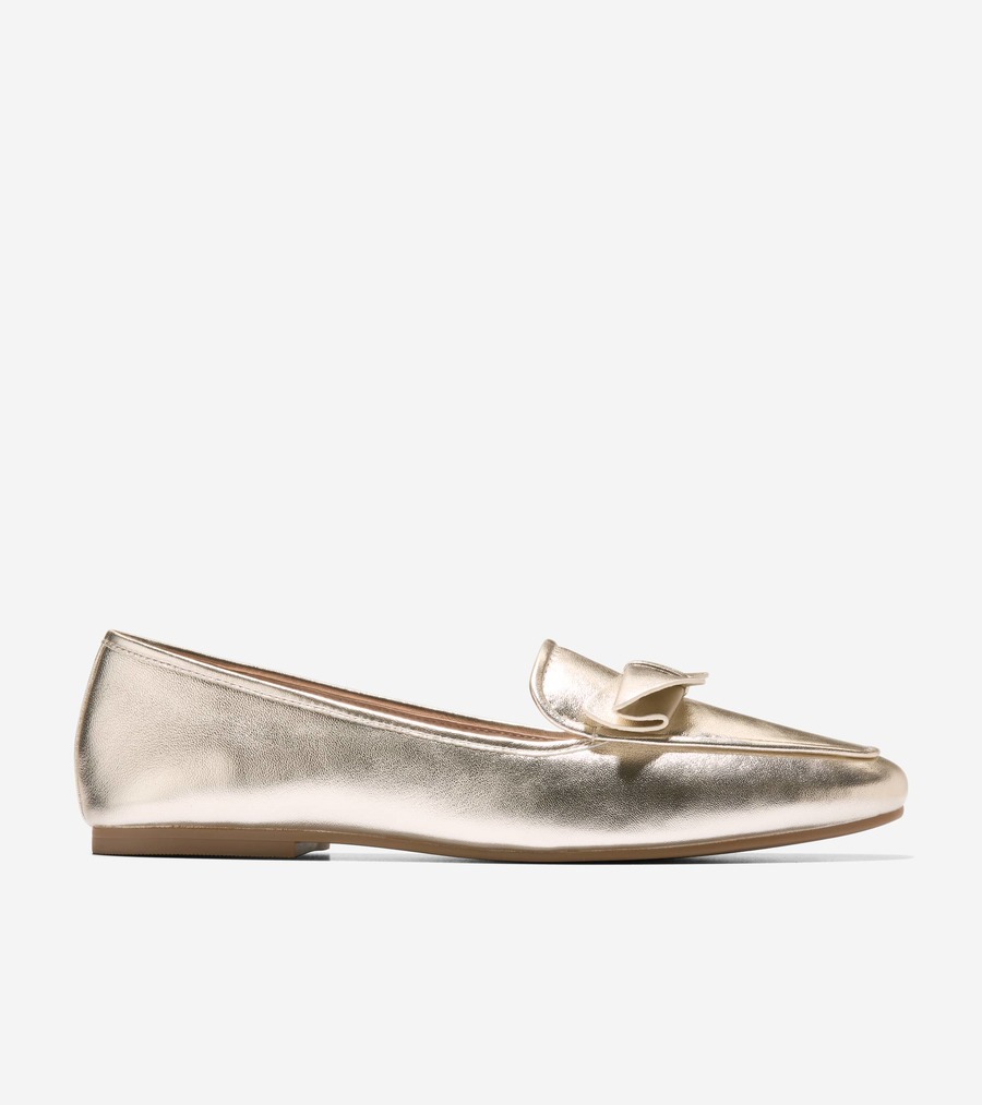 コールハーン Colehaan アウトレット ウィメンズ アウトレット シューズ ローファー & ドライバー ペイソン ソフト ボウ ローファー womens. W34059 ソフト ゴールド レザー