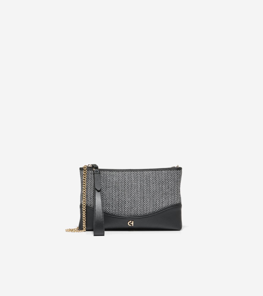 コールハーン Colehaan ウイメンズ バッグ & アクセサリー バッグ エッセンシャル ポーチ womens U07864 ブラックヘリンボーン