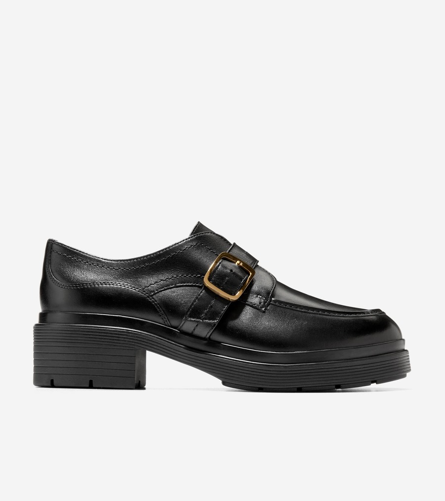 電話を掛けるハーン Colehaan 逃げ口 ウィメンズ 逃げ口 シューズ オックスフォード カリッタ モンク 同盟罷工一回り 引っ敷き オックスフォード womens. W33738 黒いこと なめし革
