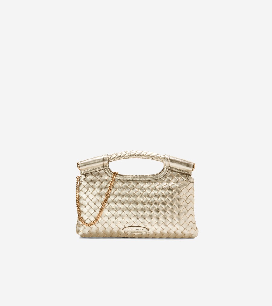 電話を掛けるハーン Colehaan ウイメンズ 御徒面子 \u0026 付属品 御徒面子 キャロライン 逢魔が時 クラッチペダル womens U07957 ライトゴールドウーブン