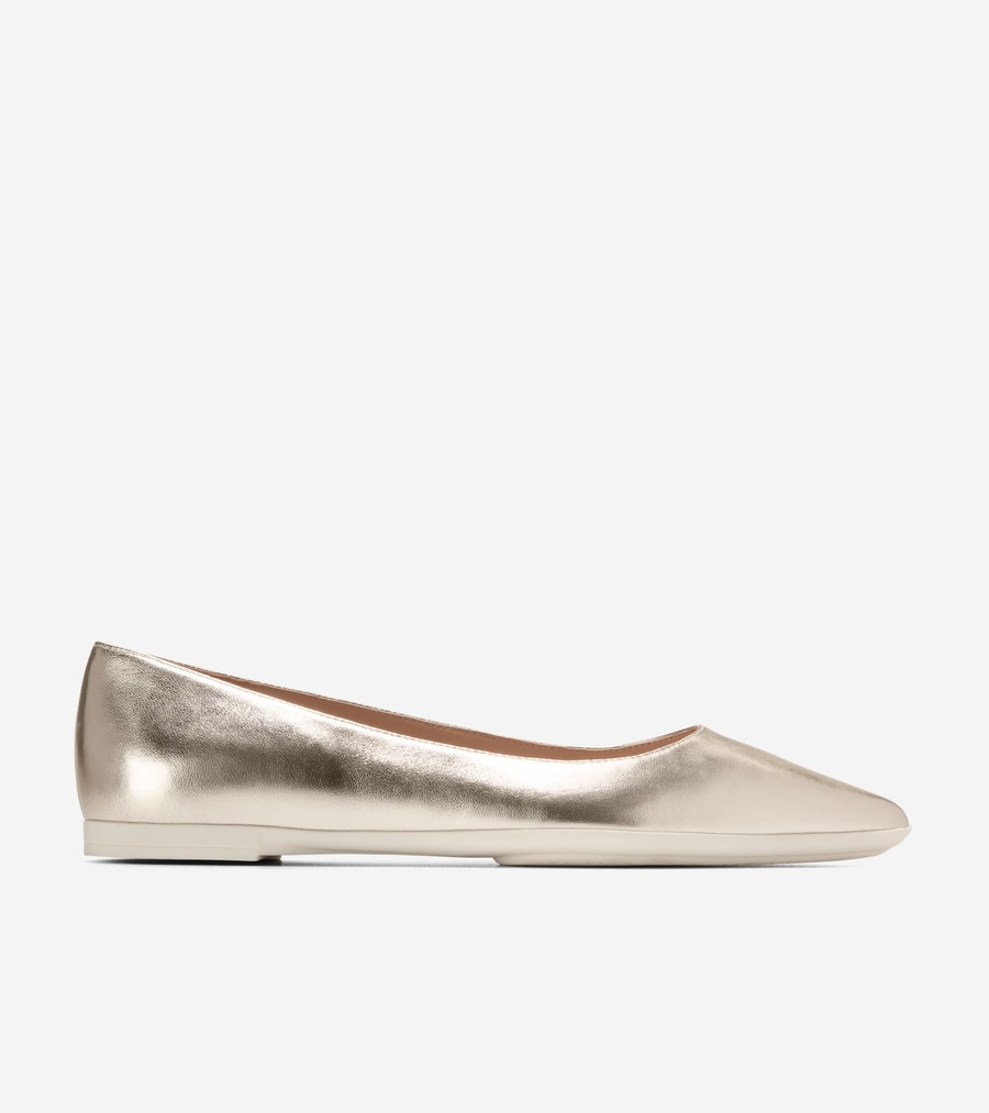 電話を掛けるハーン Colehaan ウイメンズ シューズ バレー \u0026 坦々たる 地べた いき込み アンジェリーナ バレー womens W34349 ホンブルグ帽 ゴールド なめし革