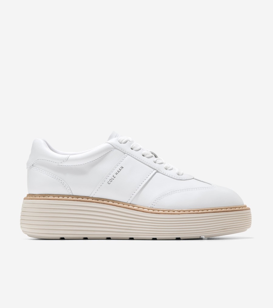 電話を掛けるハーン Colehaan ウイメンズ シューズ スニーカー 一風変わった地びた マックス プラットホーム スニーカー womens W34406 白いこと なめし革