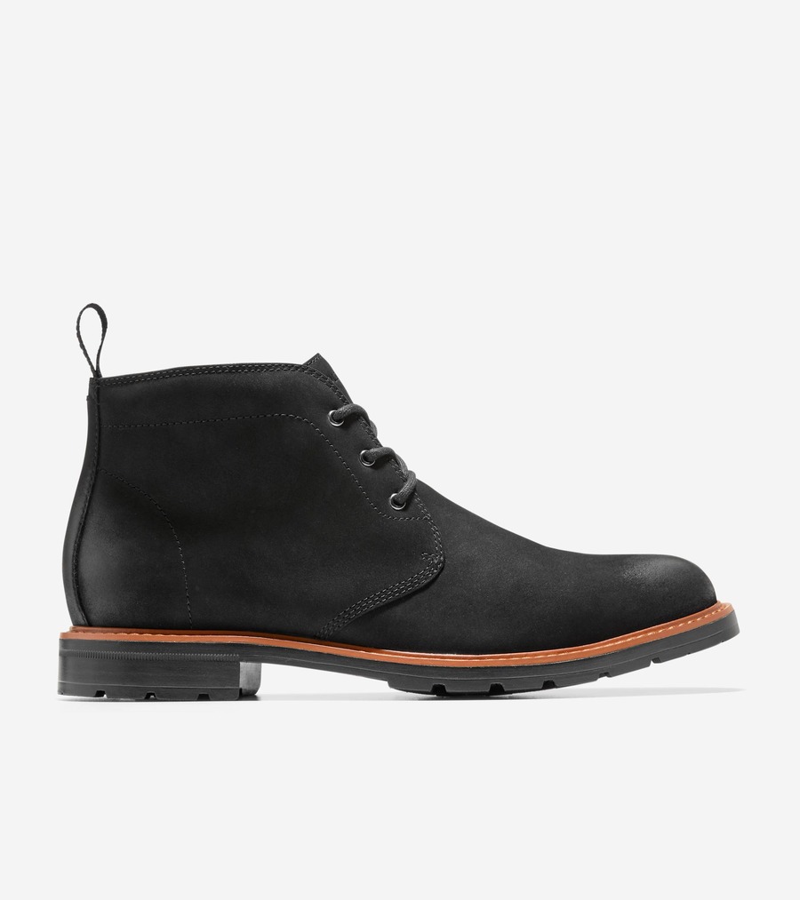 コールハーン Colehaan アウトレット メンズ アウトレット シューズ ブーツ & チャッカ チェンバレン グランド チャッカブーツ mens. C41621 ブラック ヌバック/ブラック ウォーターレジスタント