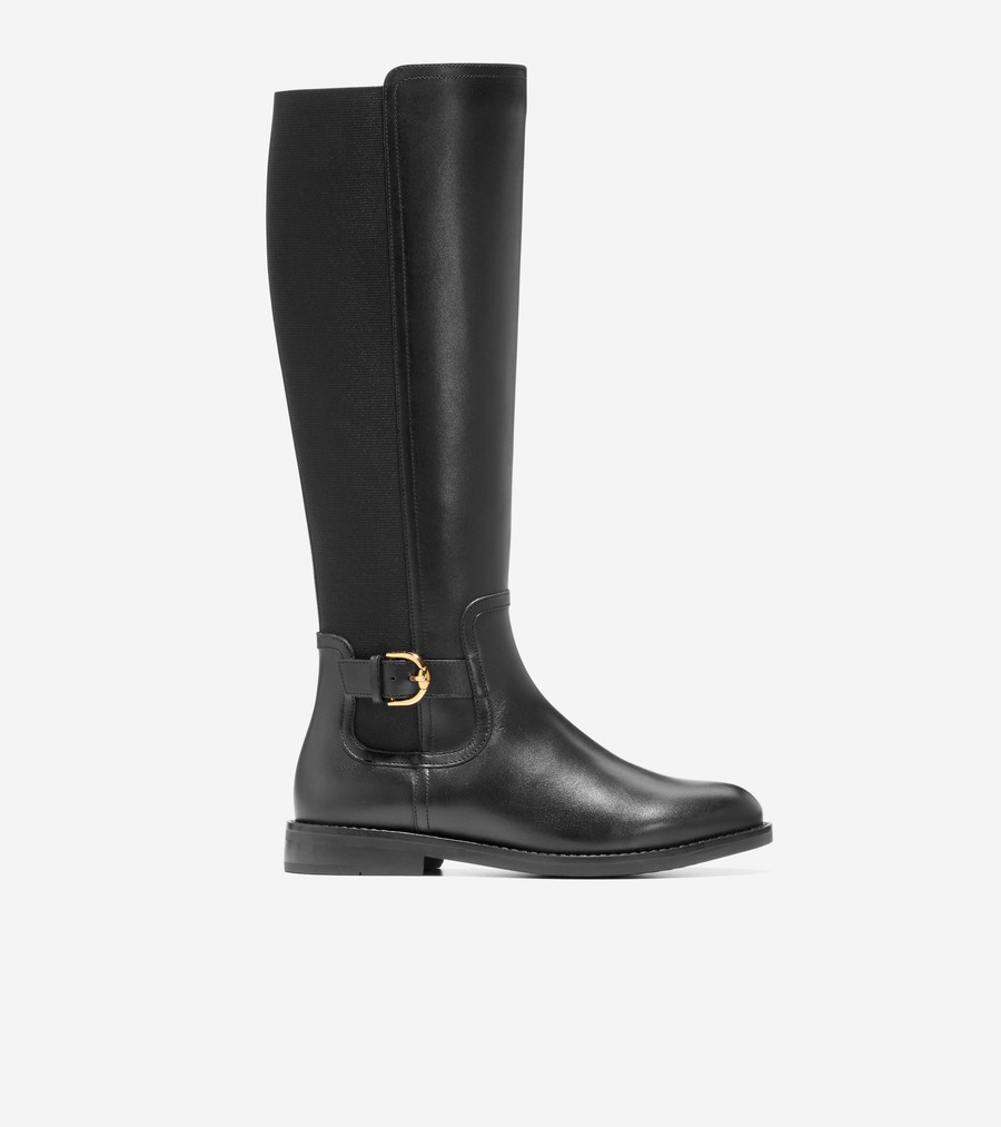 電話を掛けるハーン Colehaan 逃げ口 ウィメンズ 逃げ口 シューズ ブーツ \u0026 ブー紅茶 セレスティナ ライディング ブーツ womens. W34041 黒いこと なめし革